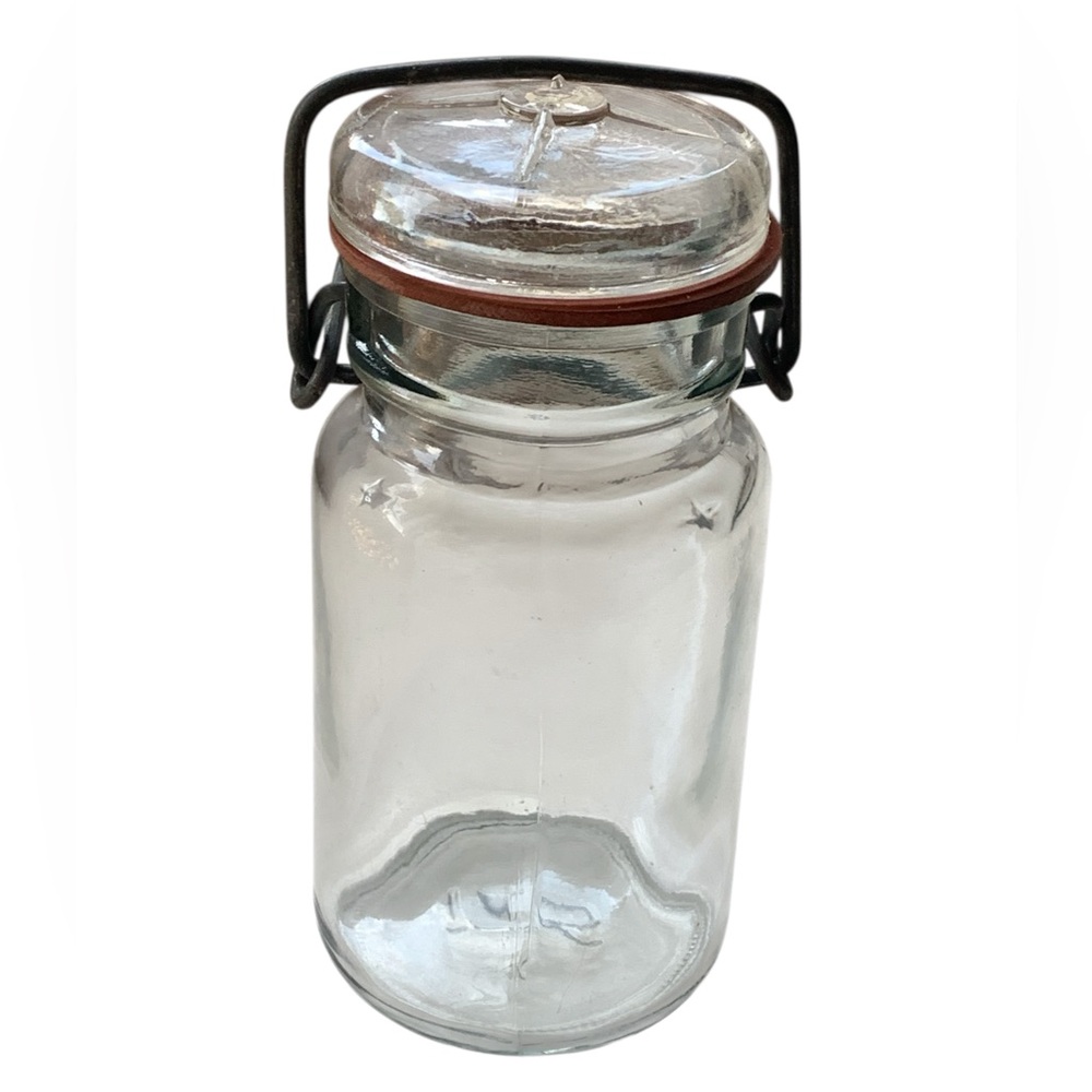Kearns Gorsuch Lightening Jar 1776 Wire Bale Glass Storage Jar Farmhouse Decor